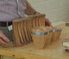Andy Chen showing prepared blanks for vessels